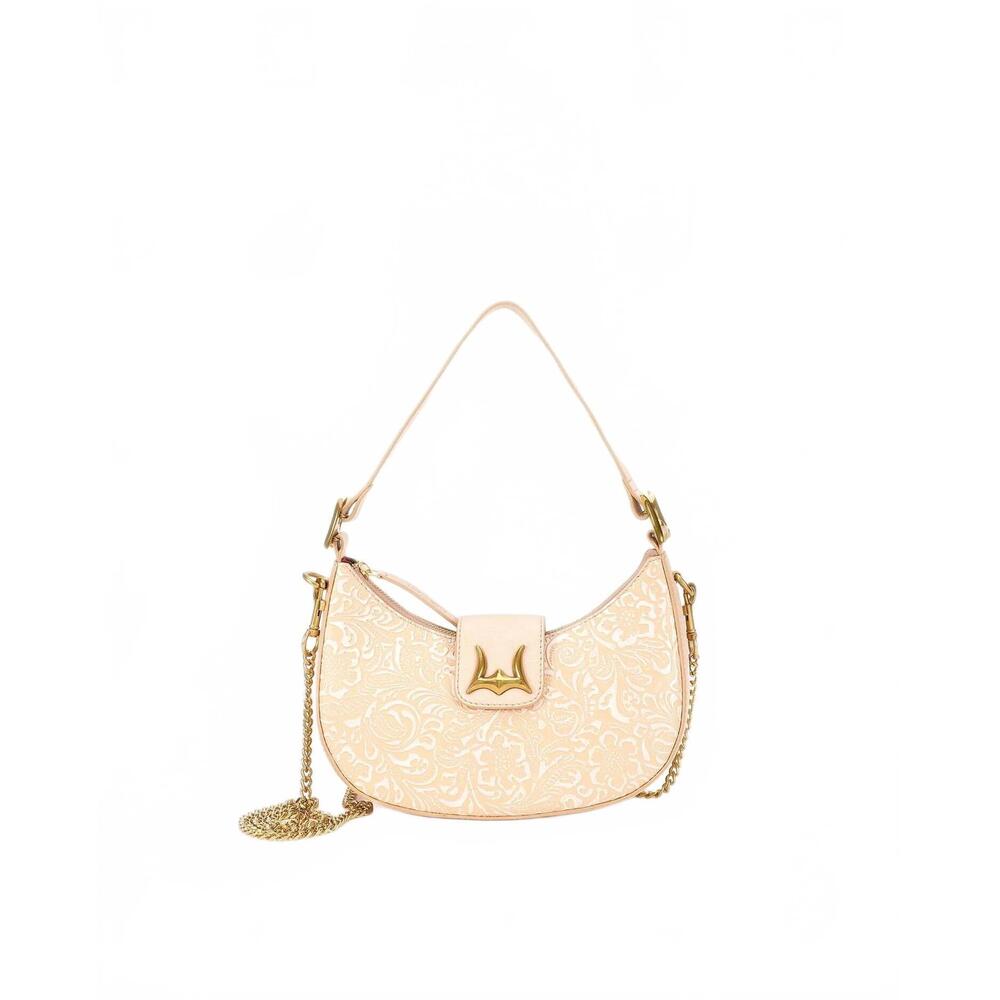 NEW LOYAL WEST hobo medium purse in beige floral leather